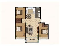 安泰翡翠城3室2厅1卫户型图