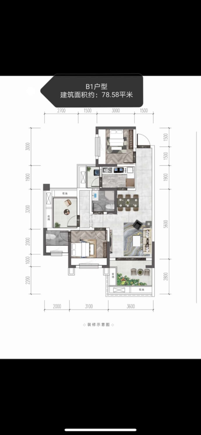 阳光天空之城--建面 78.58m²