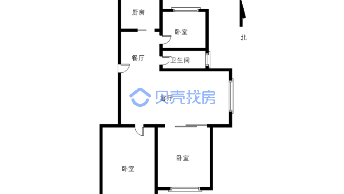 蓝山庭院 步梯3楼 东边户 精装3室 包过户-户型图