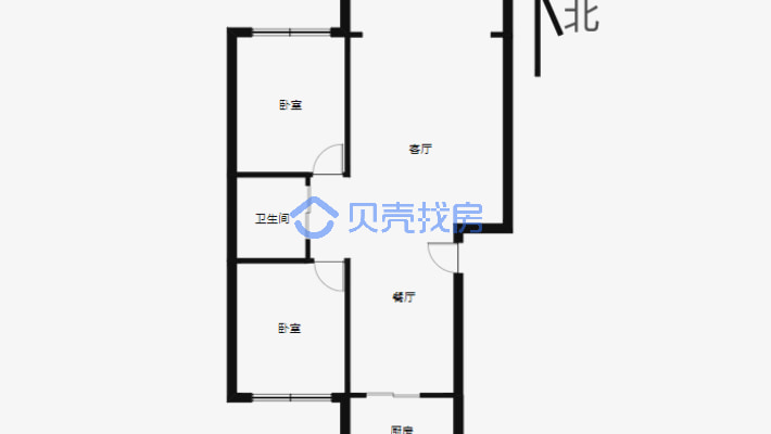 安置小区79平米两室房主诚意出售-户型图