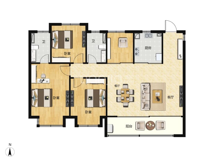 建发朗云--建面 129m²
