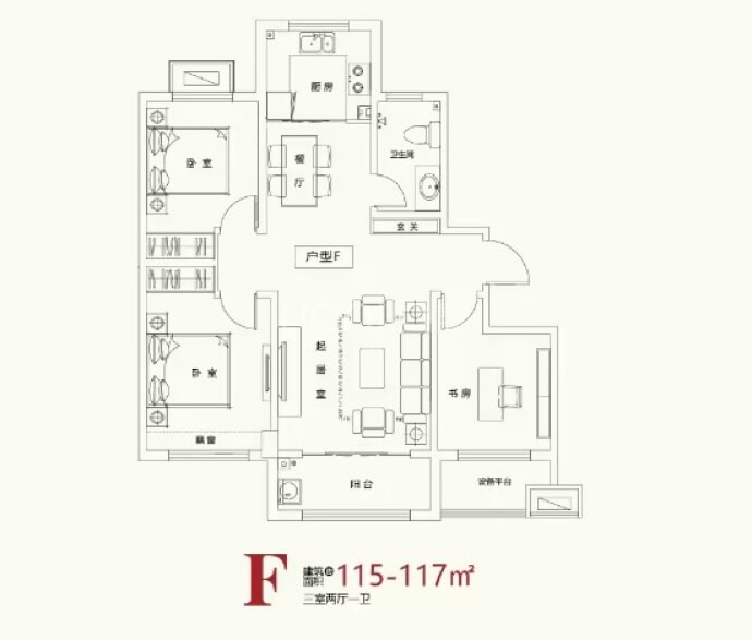 兴旺嘉园--建面 115m²