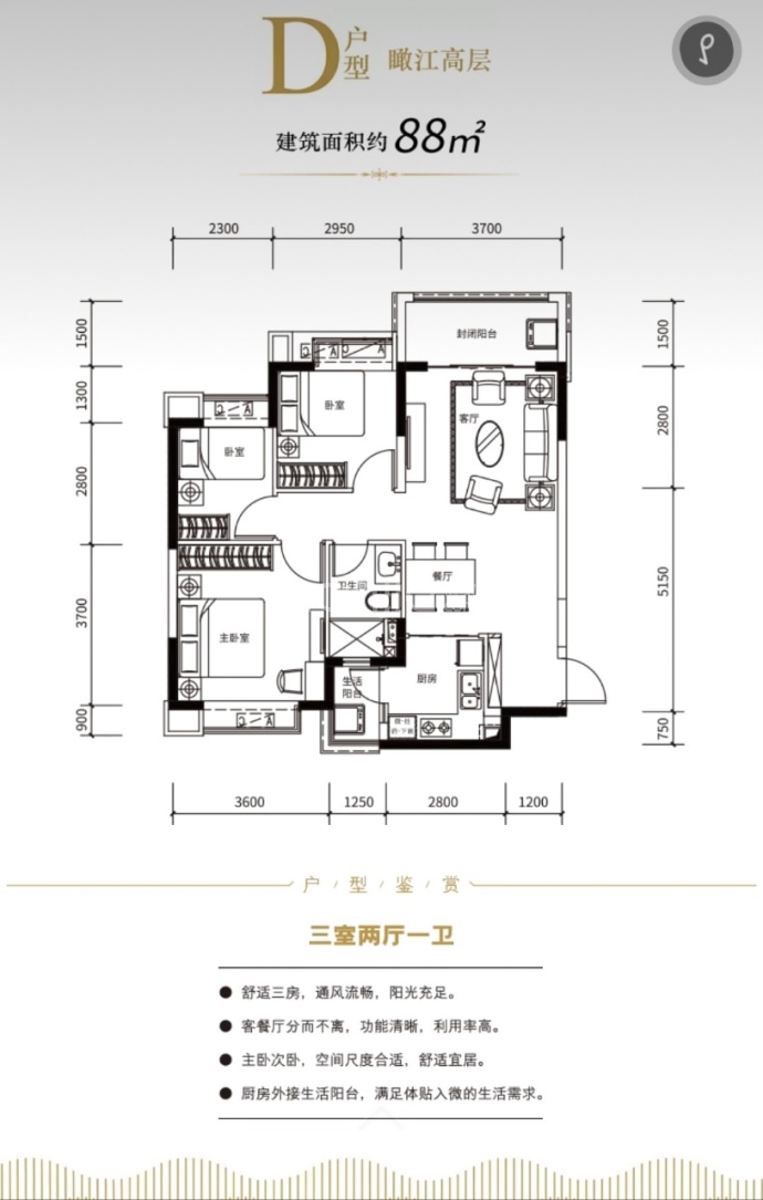 万州恒大御景半岛--建面 88m²