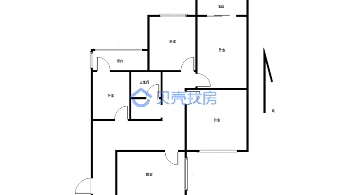 19小 林园林路 中间楼层 现成公寓 四室 精装-户型图