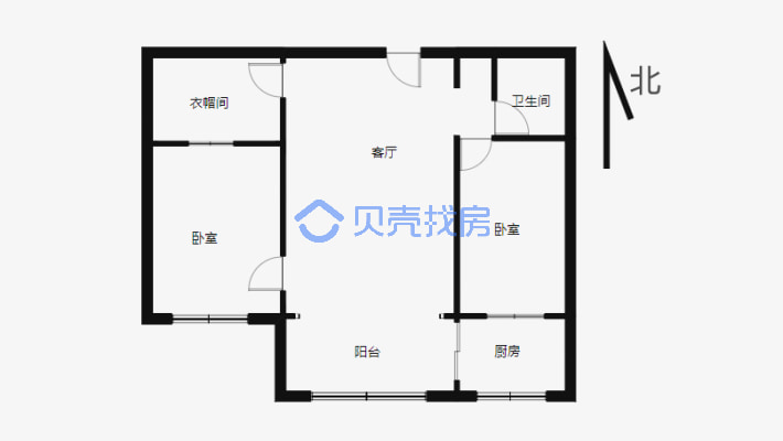 北京路喀什西路交汇处 两室两厅 低首付-户型图