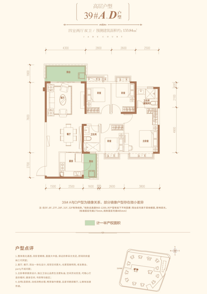 恒大翡翠华庭--建面 133.84m²