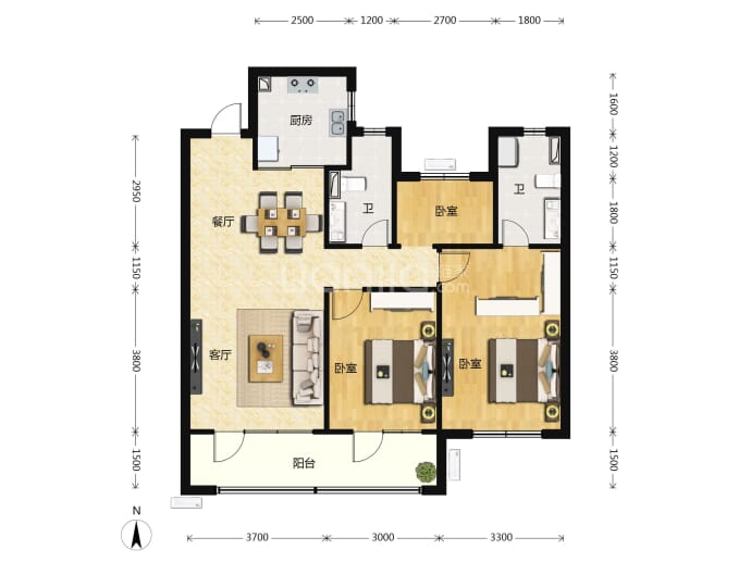 万科都会公园--建面 106m²