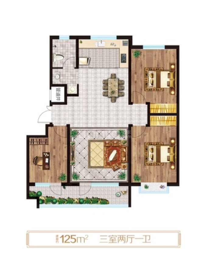 翡翠怡景--建面 125m²