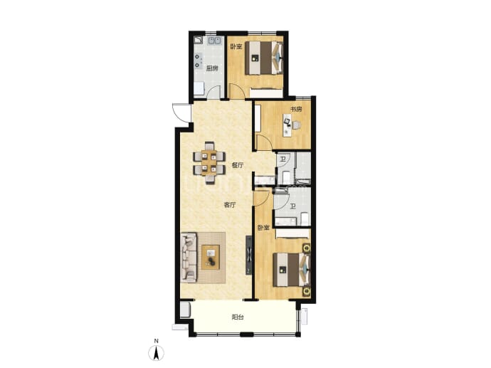 新汇·学府壹号--建面 122m²