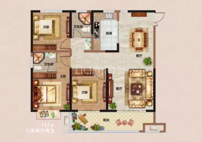 鑫海桃李春晖--建面 117m²