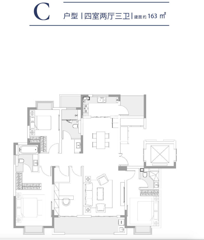 银河壹号--建面 163m²