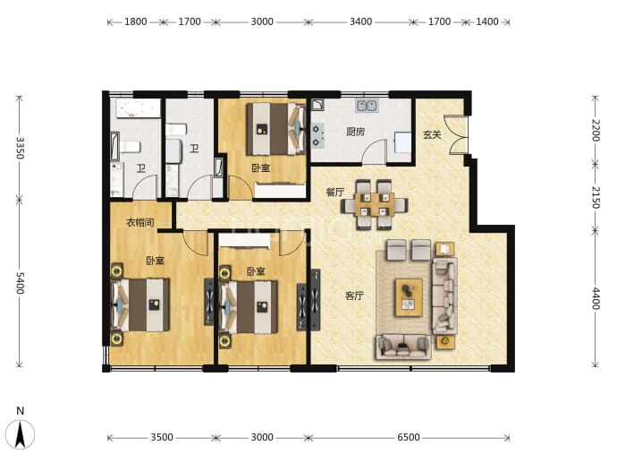 青云上府--建面 130m²