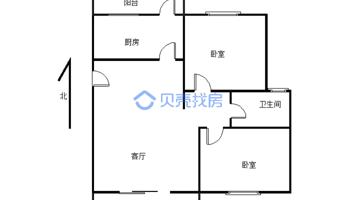 江南水乡 2室 有证 简单装修拎包入住 随时看房-户型图
