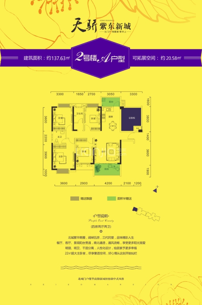 天骄•紫东新城--建面 137.63m²