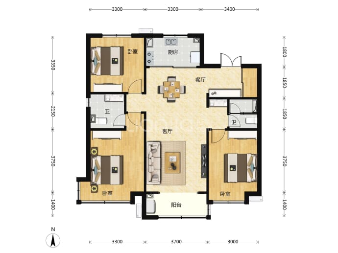 万科翡翠书院--建面 120m²