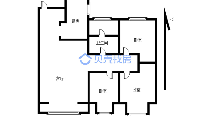 富力·尚悦居 3室2厅 南-户型图