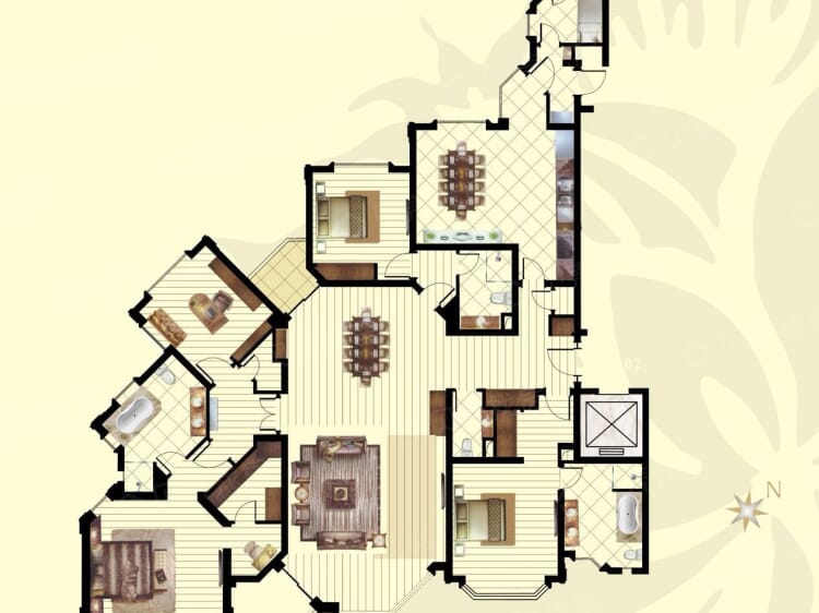 华山夏都苑4室2厅4卫户型图