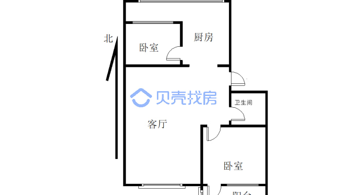 天王小区步梯3楼83平46.5万出售-户型图