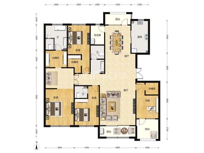 汇君城--建面 223.67m²