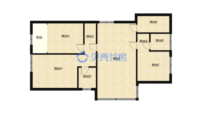 房子户型方正业主诚心出售格局好采光好视野好-户型图