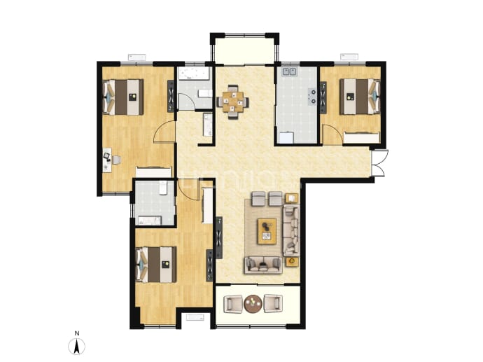 晋开四季城--建面 125.72m²