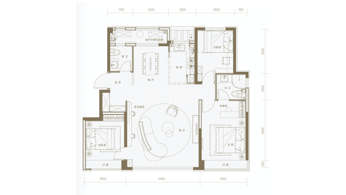 绿城晓月晴川--建面 116m²