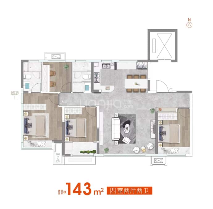 锦唐国风--建面 143m²