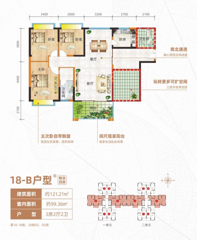 四季康城二期--建面 121.21m²