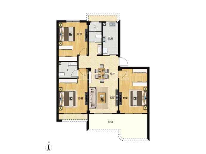 文教花园二期--建面 120m²