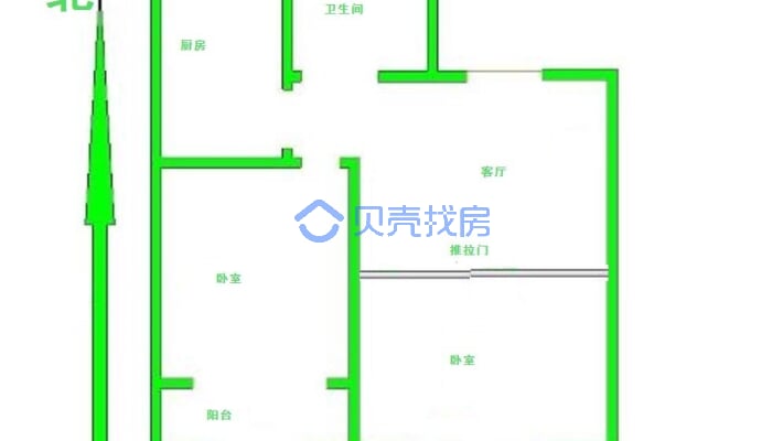 嘉禾直隶新城花都 1室1厅 南-户型图