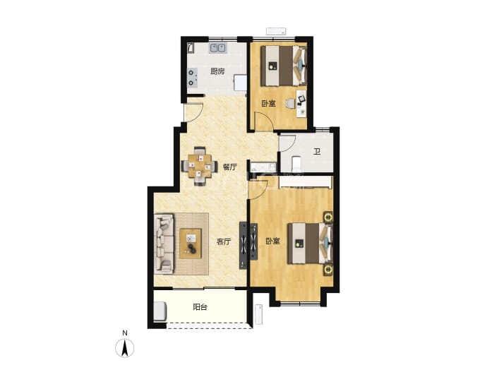 书香门第--建面 78m²