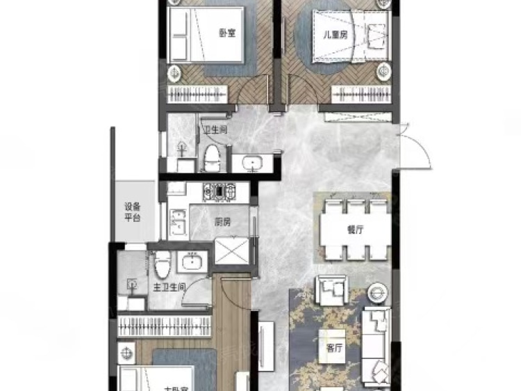 蓝城日照蘭园3室2厅2卫户型图