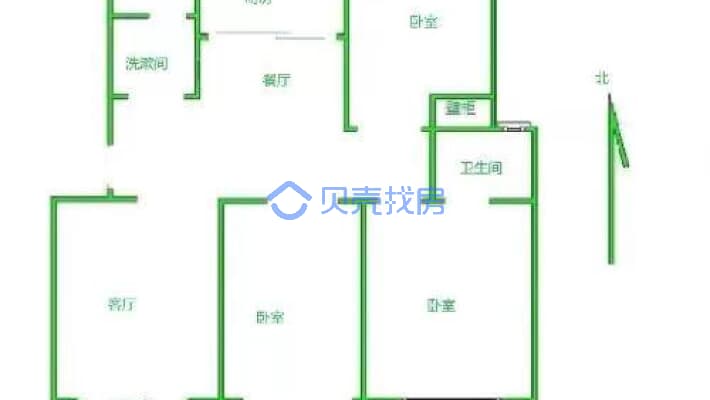 学府花园 3室2厅 南 北-户型图