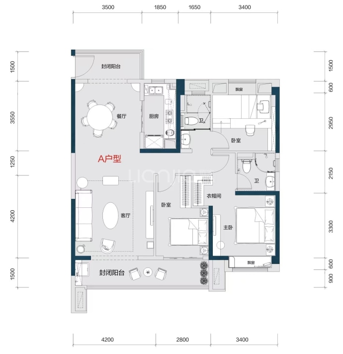 黄州碧桂园湖境--建面 125m²