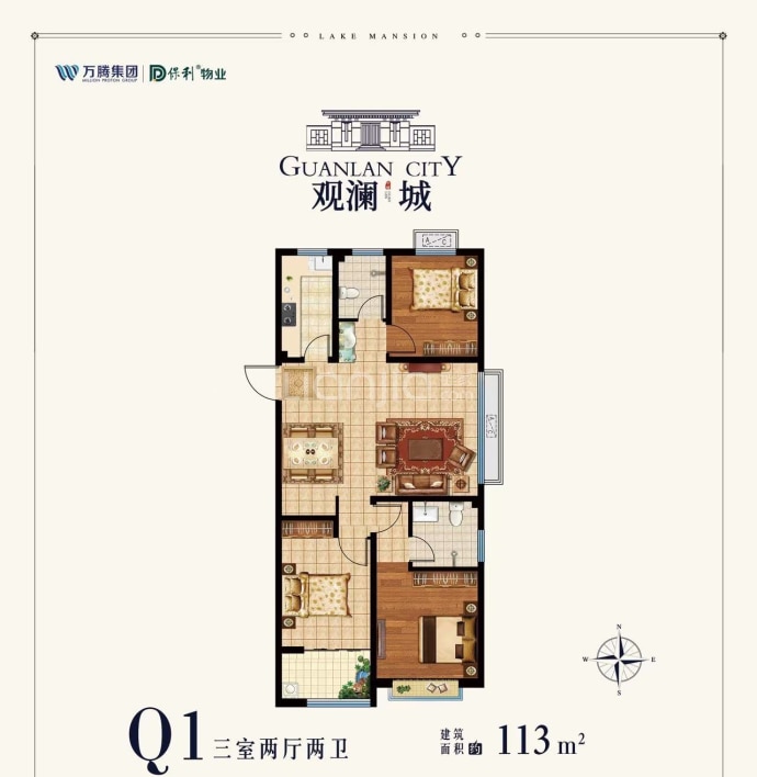 单县万腾观澜城--建面 113m²