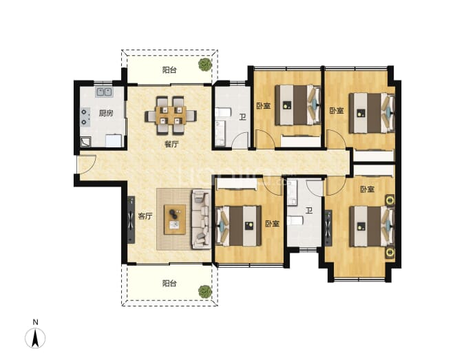 樵顺花苑--建面 120m²