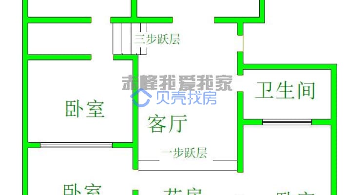 此房满五唯一 南北通透 视野开阔 采光充足 设施齐全-户型图