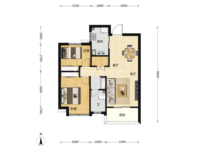 万合府--建面 79m²