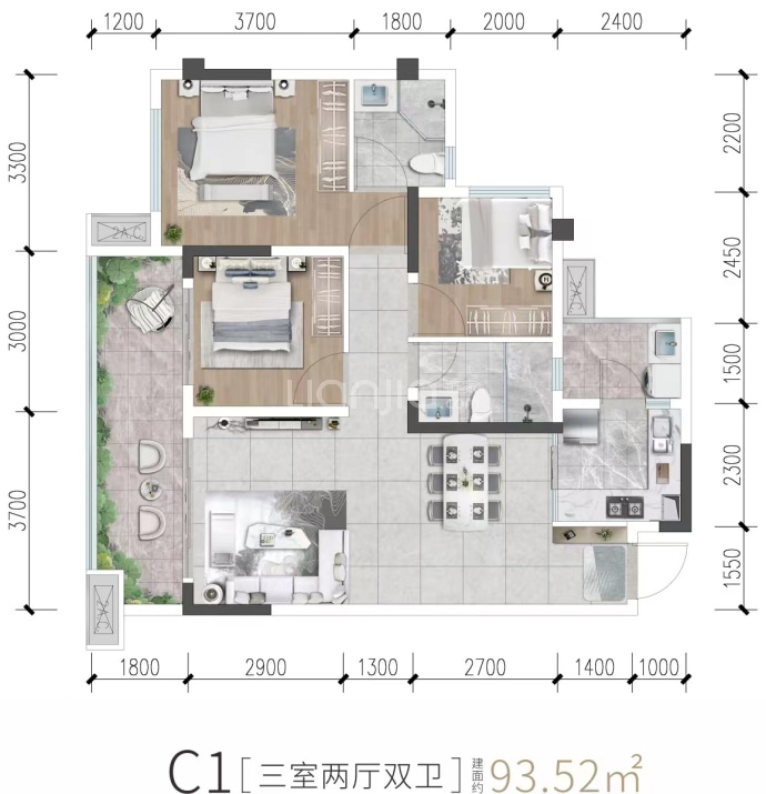 邦泰·江山樾--建面 93.52m²