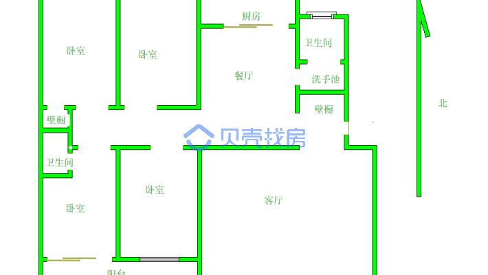 新世纪花园精致大四居 中间楼层 业主诚售-户型图