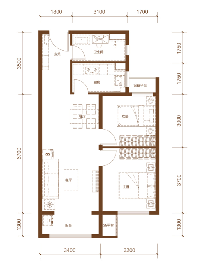 保利天汇--建面 88m²