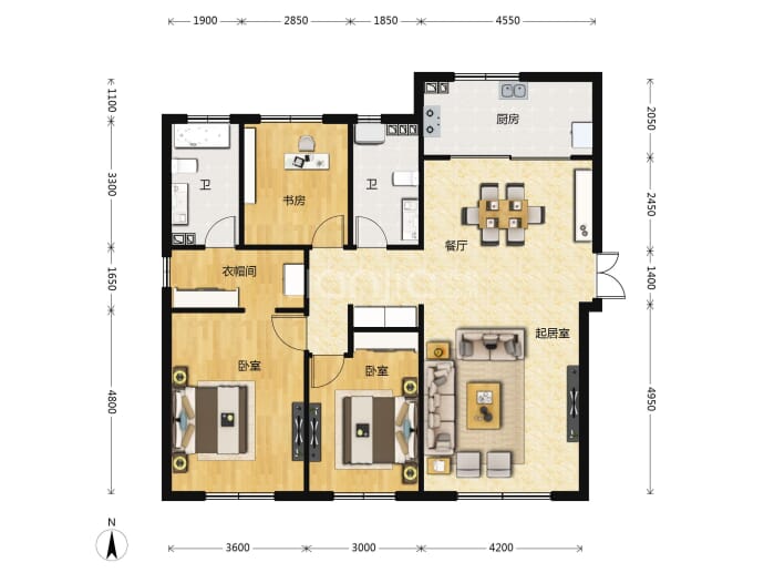 建投紫云东仕达园--建面 150m²