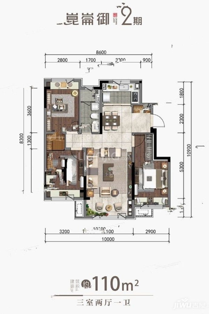 华润崑崙御--建面 110m²