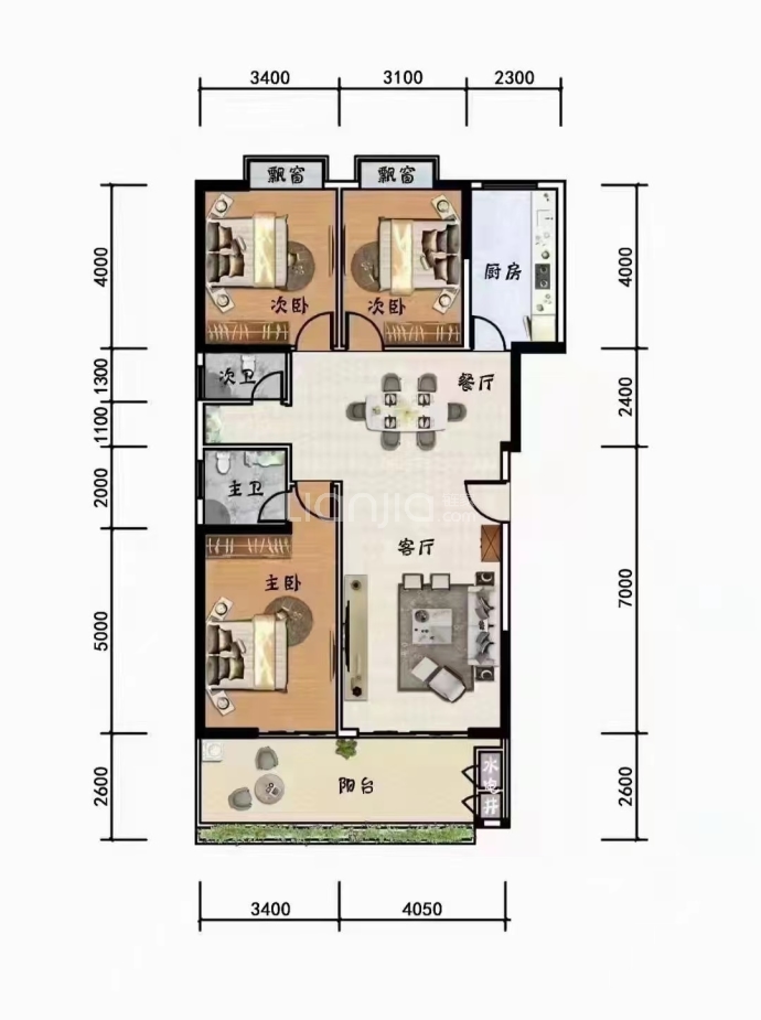 学邻居--建面 133.6m²