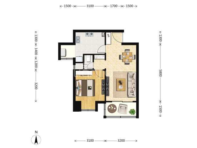 城投观澜东著--建面 61m²