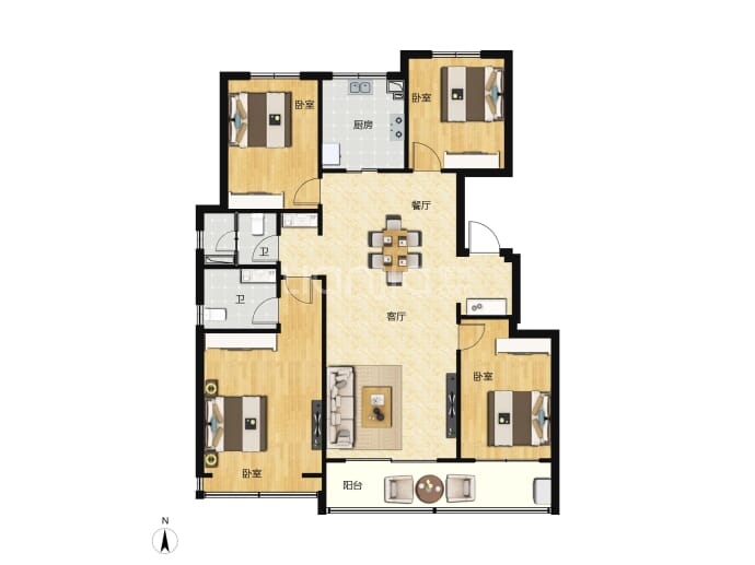 山水钰和院--建面 122m²