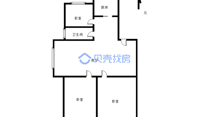 步梯四楼 三室边户 小税 无捆 马上看房-户型图