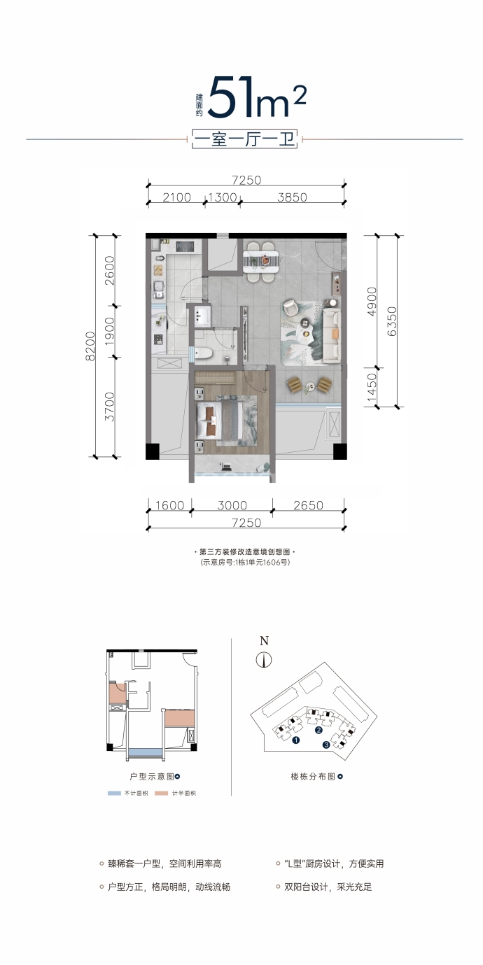 西璟台--建面 51m²