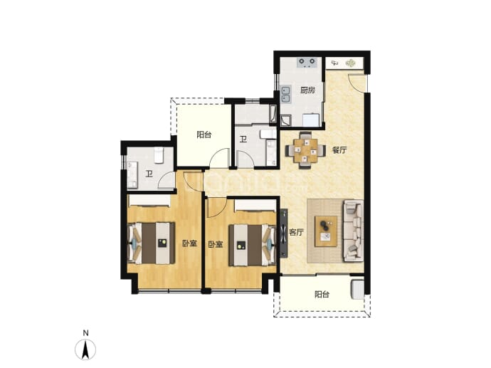 金地招商臻玥府--建面 87m²