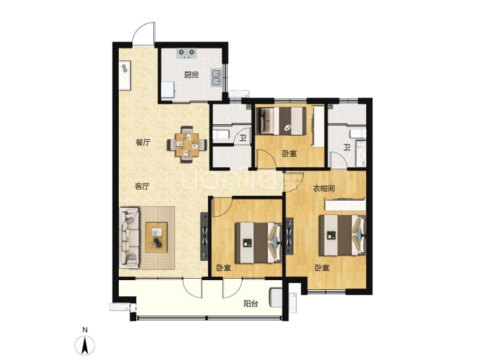 天泰学府壹号--建面 120m²